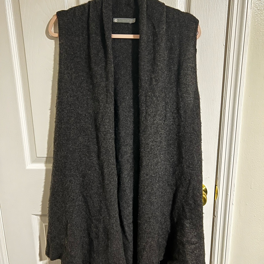 Charcoal Gray 100% Cashmere Topper